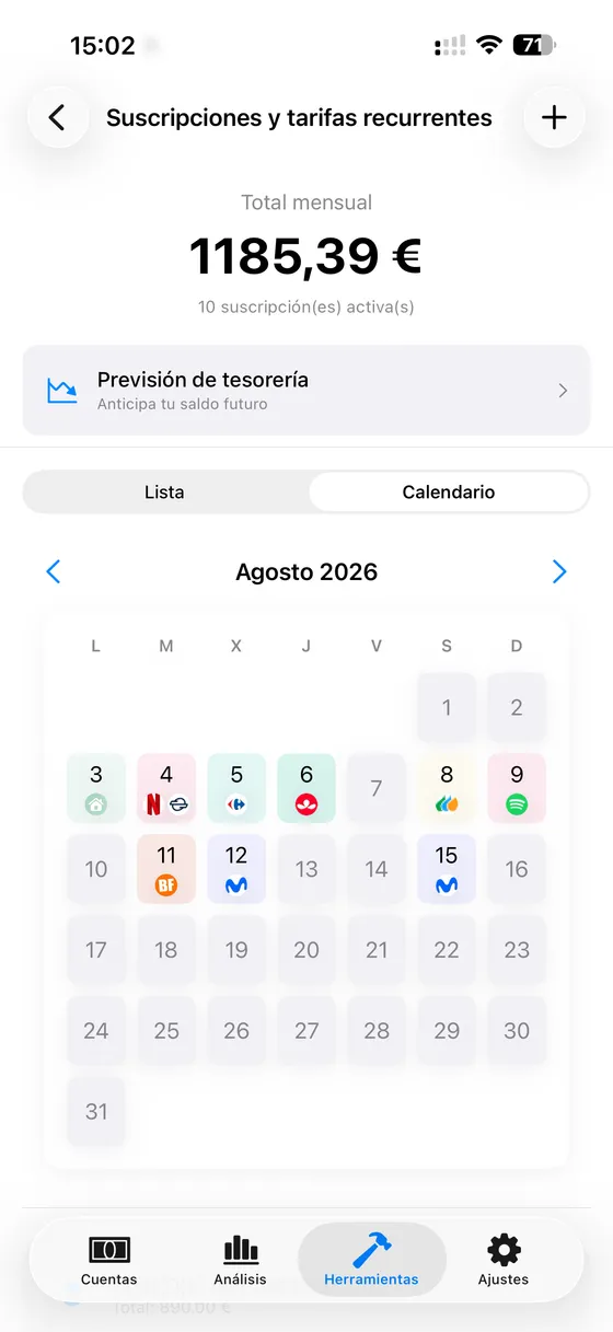 Seguimiento de suscripciones