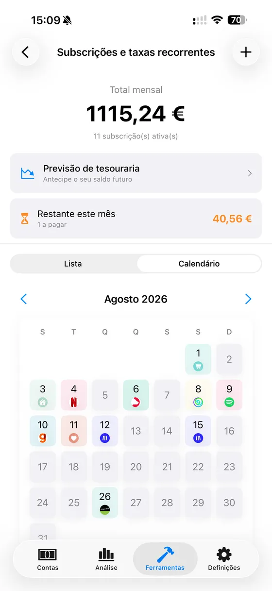 Gestão de subscrições